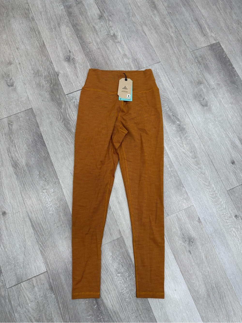 PrAna Becksa Legging Spiced Heather Wicking Fitted Stretch Rib Knit Woman Medium